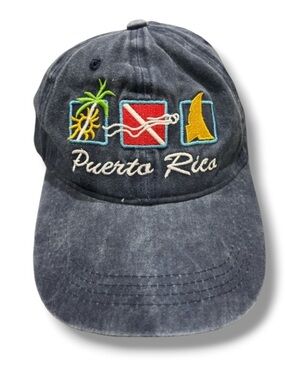 Puerto Rico PR Denim Baseball Cap Unisex Souvenir Boricua Hat